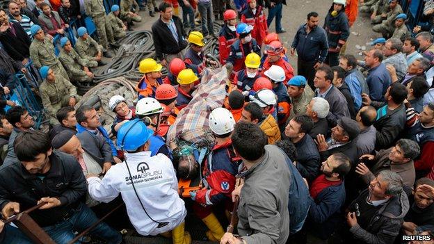 Miner rescued from Soma mine. 14 May 2014