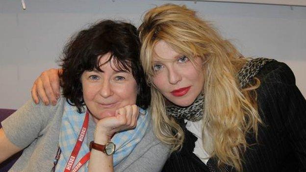 Jane Garvey and Courtney Love