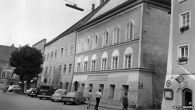 The house where Adolf Hitler was born (centre)