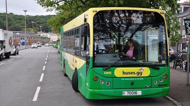 Guernsey buses at the St Peter Port terminus