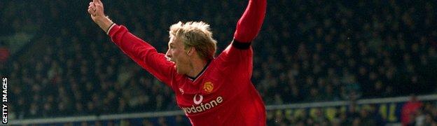 Chadwick scored twice for Man Utd, against Leeds and Bradford