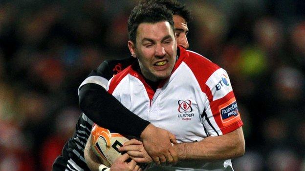 Paddy Wallace in action in his final Ulster appearance against Zebre in December