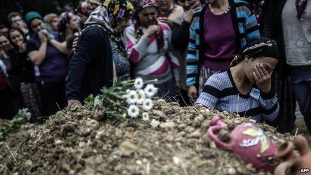 Mourners at a funeral - 15 May