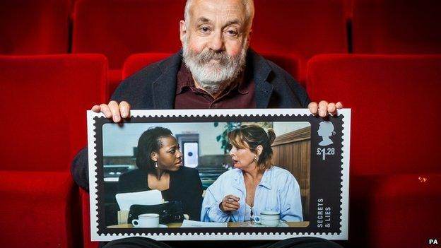 Mike Leigh with Secrets and Lies stamp