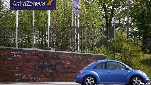 Car driving past AstraZeneca site