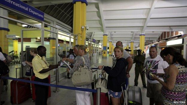 British tourists leaving Mombasa