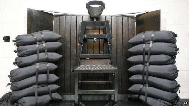 The firing squad chamber in Utah State Prison