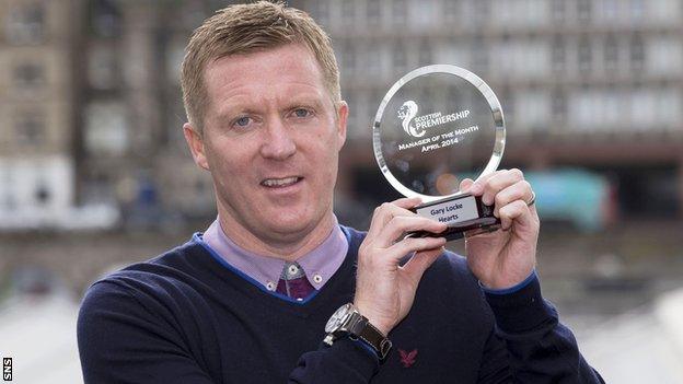 Hearts manager Gary Locke