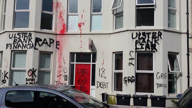 Anti-Ulster Bank graffiti