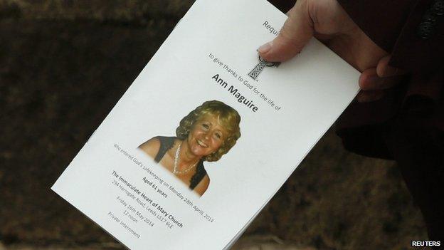 Order of service for Ann Maguire's funeral