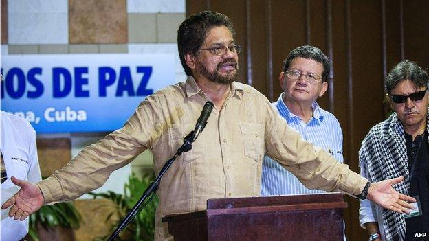 Ivan Marquez and Farc leaders in Cuba