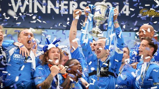 The St Johnstone players celebrate