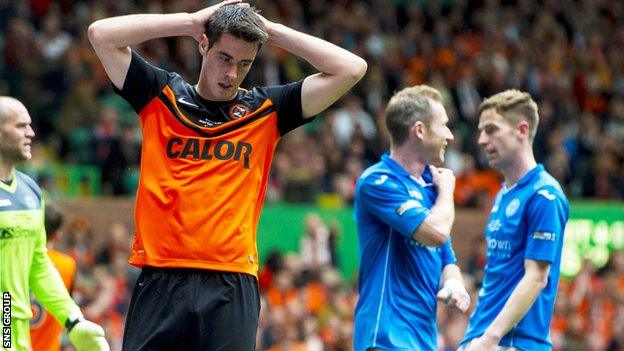 Dundee United lost 2-0 to St Johnstone at Celtic Park