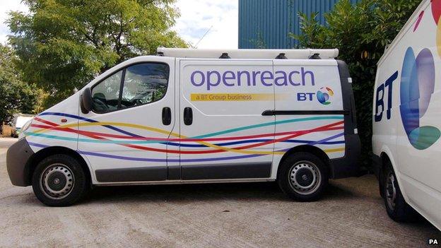 BT Openreach vans