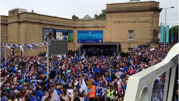 The view from the bus as it arrives in the centre of Perth