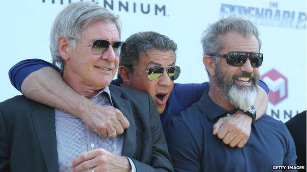 Harrison Ford, Sylvester Stallone and Mel Gibson