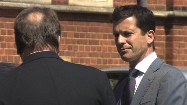 Tim Henman at Elena Baltacha's funeral