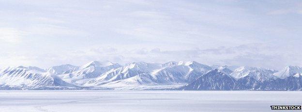 ice-covered mountains