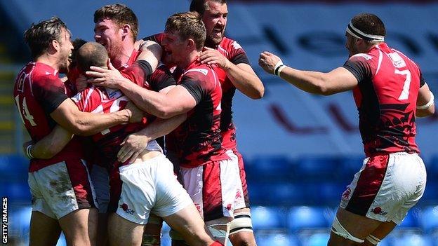 London Welsh celebrate semi-final win