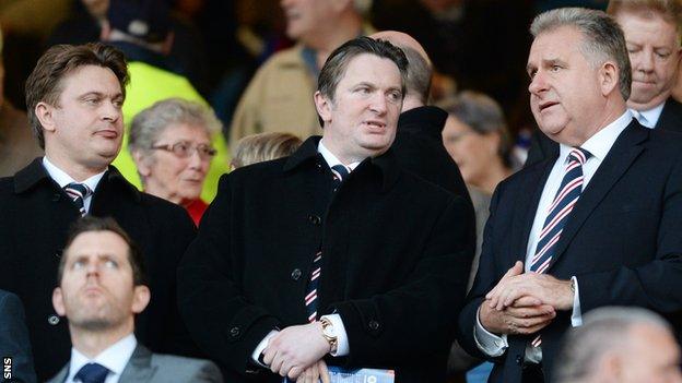 Rangers directors James Easdale and Sandy Easdale with chief executive Graham Wallace