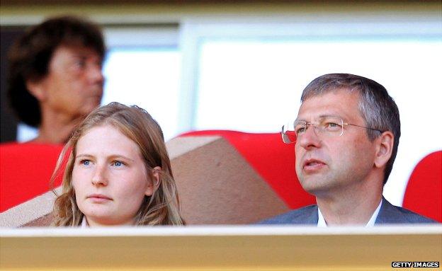 Dmitry Rybolovlev and his daughter Ekaterina watch AS Monaco against FC Lorient - 15 September 2013