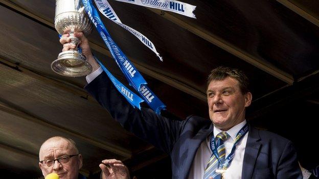 Tommy Wright with the Scottish Cup