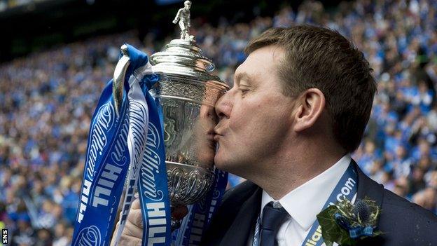 Tommy Wright with the Scottish Cup