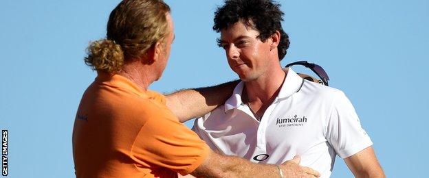 Miguel Angel Jimenez and Rory McIlroy