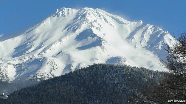 Mt Shasta, California, in December 2006. Snow-fed water resources are critically important to the western USA