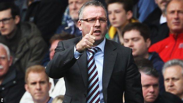 Aston Villa manager Paul Lambert