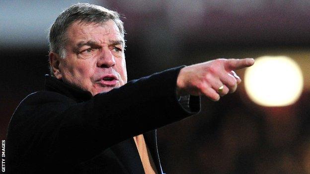 Former West Ham manager Sam Allardyce