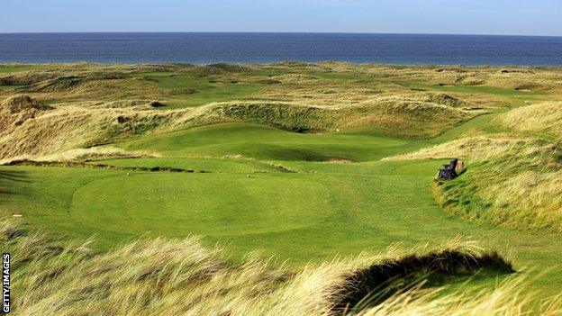 The view of the par-three 14th hole at Ballyliffin's Glashedy course