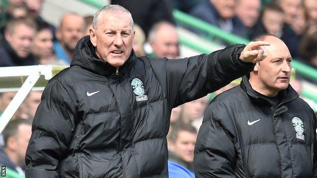 Hibernian manager Terry Butcher and his assistant Maurice Malpas