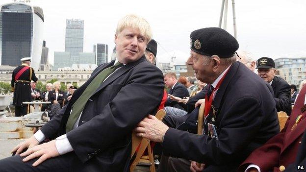 Boris Johnson with D-Day veteran