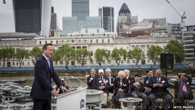 David Cameron addresses veterans