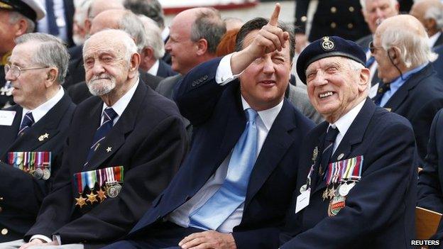 David Cameron with war veteran