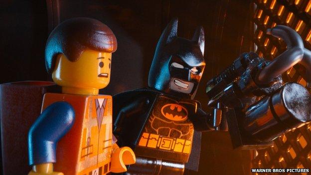 Batman and another character from the Lego Movie