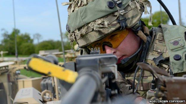 L/Cpl Chris Dallimore of the Queens Dragoon Guards on exercise