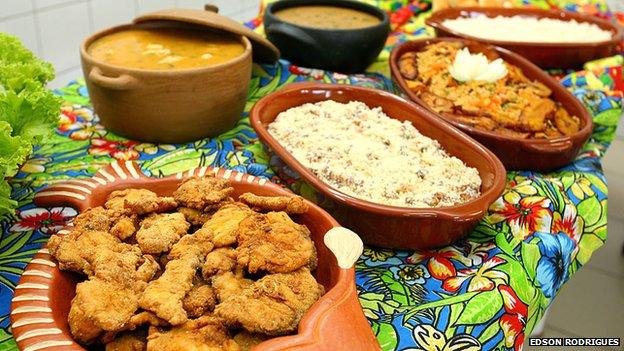 A selection of typical dishes from Cuiaba, Brazil