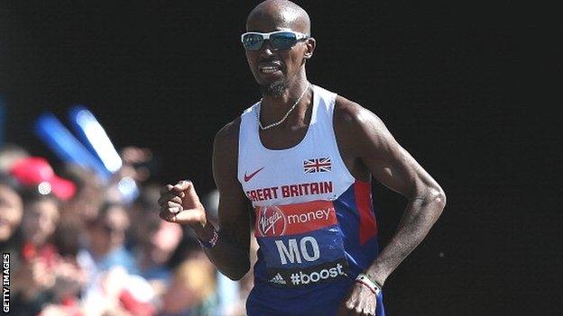 Mo Farah running for Great Britain