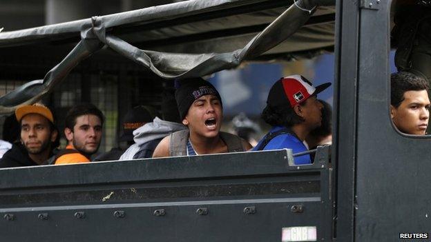 Detained protesters in Caracas, 14 May