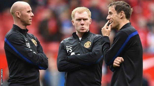 Nicky Butt, Paul Scholes and Phil Neville