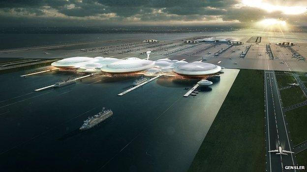 Artist's impression of island airport