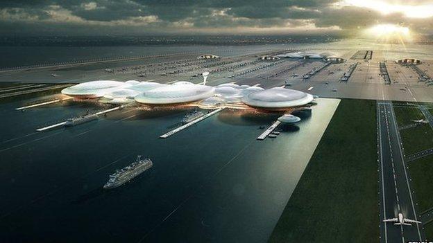 Artist's impression of island airport