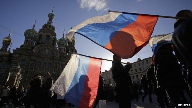 Rally to support Russia's annexation of Crimea, St Petersburg