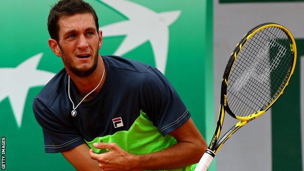 James Ward of Great Britain at the French Open