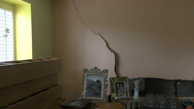 A huge crack was left in the wall after water came through a Penarth resident's home