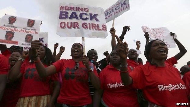 Protesters in Abuja demand the release of the abducted Nigerian schoolgirls (22 May 2014)