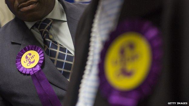 nited Kingdom Independence Party (UKIP) members wait for results of local election during the counting of votes at Trinity School on May 23, 2014 in Croydon