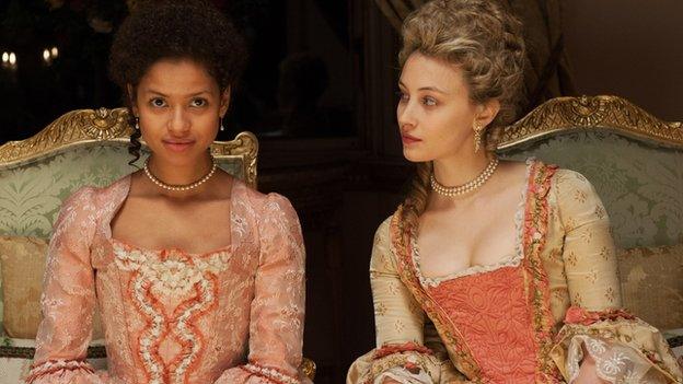 Gugu Mbatha-Raw and Sarah Gadon in Belle